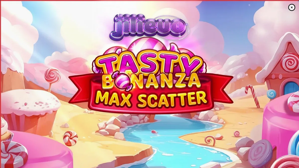 Tasty Bonanza Max Scatter স্লট গেমের রঙিন ইন্টারফেস এবং ক্যান্ডি থিম